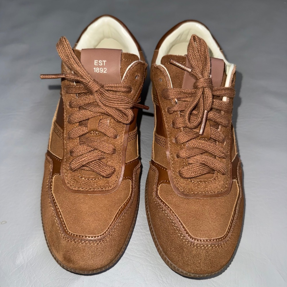 Betts Jinx Tan Suede Leather Low Top Sneakers Mens Size 7 Brown Gum Sole Shoes
